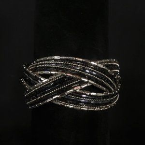 Beaded Crossover Cuff Bracelet